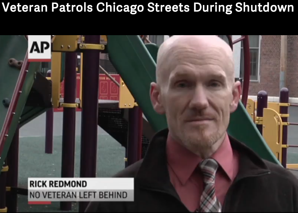 VETERAN PATROLS CHICAGO STREETS DURING SHUTDOWN
